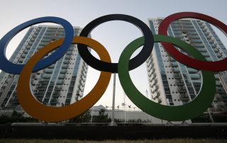 Olympic rings in Rio de Janeiro, Brazil