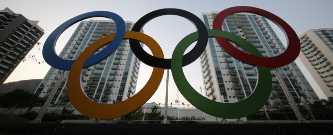 Olympic rings in Rio de Janeiro, Brazil